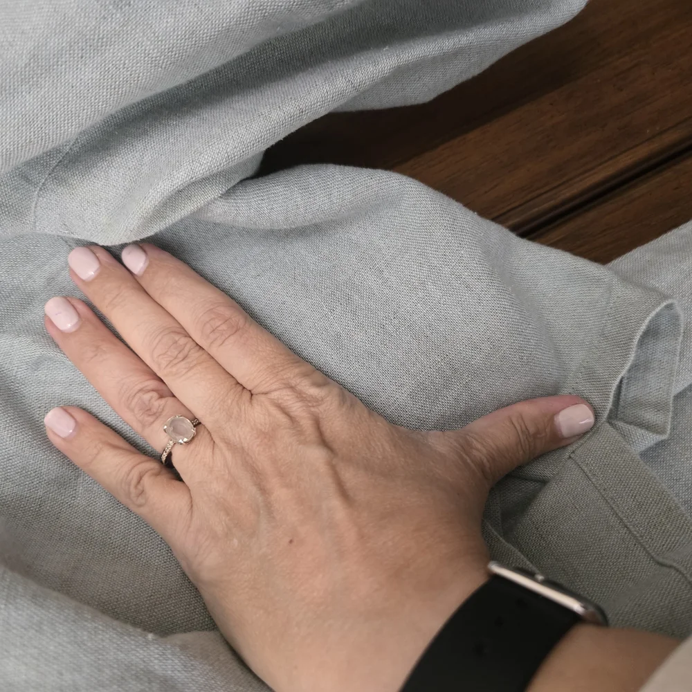 1X/2X Linen 3-piece Outfit: 2x Jacket, 16 Pants & Shorts. Light Blue / Gray - Picture 9 of 9